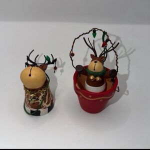 Homemade Clay Pot Reindeer Ornaments